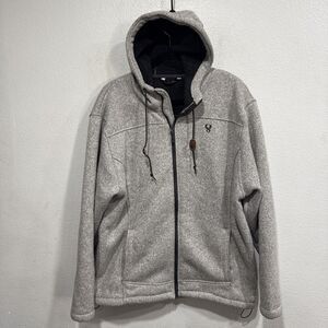 Stoic Jacket Mens Large Gray Hooded Fleece Lined Outdoor Outerwear Zip Up